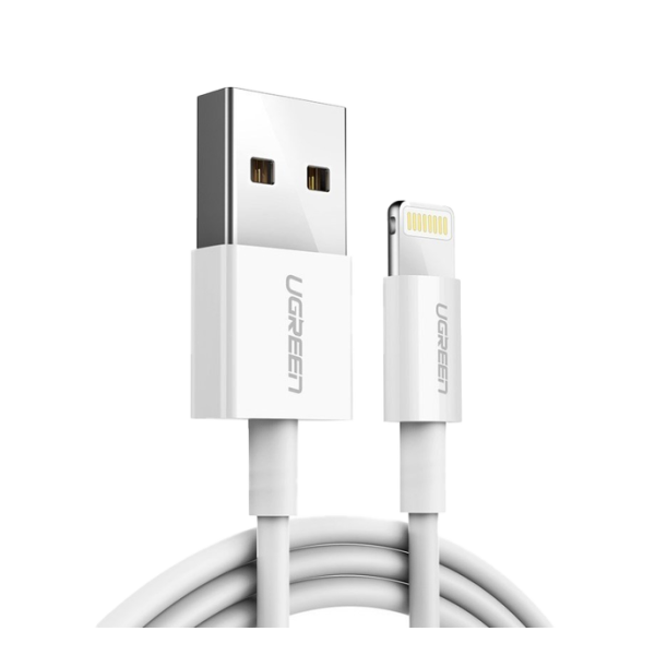 Кабель UGREEN US155 USB 2.0 Male to Lightning Male Cable Nickel Plating ABS Shell 2.4A 